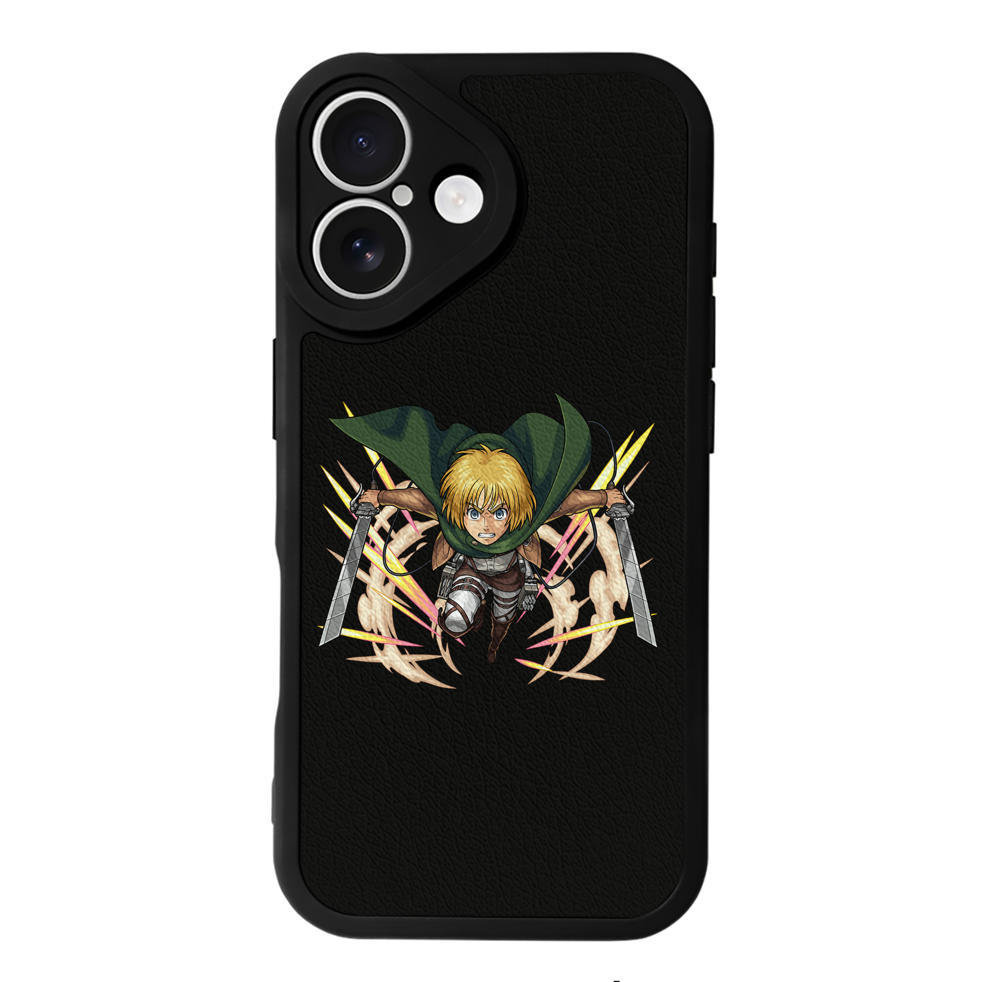 （画像用） 進撃の巨人 アルミン·アルレルト Attack on Titan Armin Arlert 【iPhone 16シリーズ対応】シリコンスマホケース（レザー調） 材質：シリコン